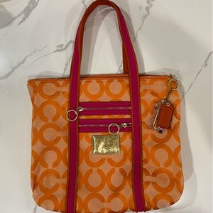 Coach Poppy Orange Shoulder Bag